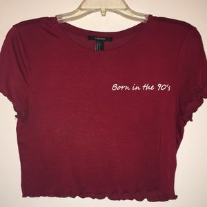 forever21 “born in the 90’s” crop top 🤘🏼